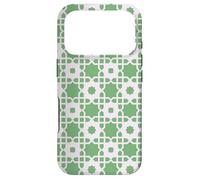 Custodia per iPhone 17 Pro Green Grey Octagon Star Scandinavian Folk Pattern