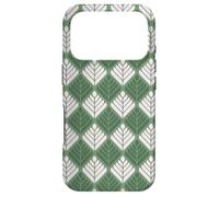 Custodia per iPhone 17 Pro Green White Forest Leaves Petals Natural Botanical Pattern