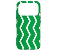 Custodia per iPhone 17 Pro Green White Zigzag Triangle Nigeria Flag Pattern