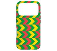Custodia per iPhone 17 Pro Green Yellow Red Herringbone Stripe Mali Pattern