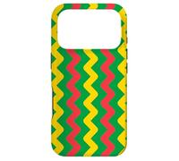 Custodia per iPhone 17 Pro Green Yellow Red Zigzag Triangle Stripe Mali Classic Pattern