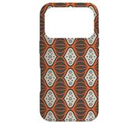 Custodia per iPhone 17 Pro Grey Rust Orange Connected Oval Circles Art Deco Pattern