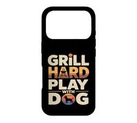 Custodia per iPhone 17 Pro Grill Difficile Giocare Con Cane Backyard Barbecue Amante