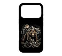 Custodia per iPhone 17 Pro Grizzly Bear Moon Wilderness Wilderness Arte di montagna
