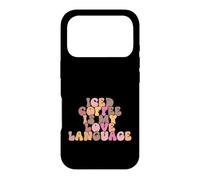 Custodia per iPhone 17 Pro Groovy Love Iced Coffee Saying Is My Language Retro