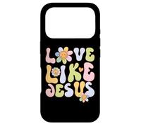 Custodia per iPhone 17 Pro Groovy Love Like Jesus Religious God Christian Graphic