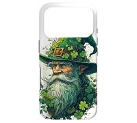 Custodia per iPhone 17 Pro Guardiano della foresta incantato, trifogli, vecchio mago in cappello verde