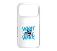 Custodia per iPhone 17 Pro Guess What Week it is - Cool Cartoon Shark Graphic