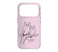 Custodia per iPhone 17 Pro Gufo Bird Watching Vintage Schizzo Grande Gufo Cornuto