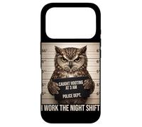 Custodia per iPhone 17 Pro Gufo Mugshot catturato a Hooting at 3AM Night Shift Umorismo divertente