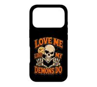 Custodia per iPhone 17 Pro Halloween Teschi Love Me My Demons Do Gothic Valentines