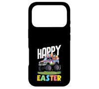 Custodia per iPhone 17 Pro Happy Easter Monster Truck Viola Pickup Basket Uova Ragazzi