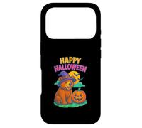 Custodia per iPhone 17 Pro Happy Halloween Cute Bear in Witch Hat with Pumpkin