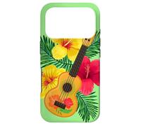 Custodia per iPhone 17 Pro Hawaiian Ukulele Liuto Chitarra Ibisco