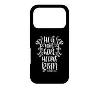 Custodia per iPhone 17 Pro He Is Not Here For He Has Risen Christian Bible Verse Citazione