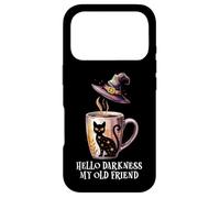 Custodia per iPhone 17 Pro Hello Darkness My Old Friend Black Cat Coffee Mug Witchy Cat