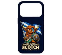 Custodia per iPhone 17 Pro Highland Cow con la bandiera della Scozia
