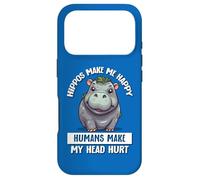 Custodia per iPhone 17 Pro Hippos Make Me Happy Humans Hurt My Head Hippo Lover