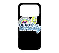 Custodia per iPhone 17 Pro Ho l'ansia Citazione divertente e ansiosa arcobaleno floreale