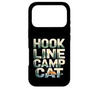 Custodia per iPhone 17 Pro Hook Line Camp Cat Funny Camping Pesca