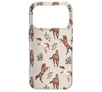 Custodia per iPhone 17 Pro Horses in Nature Animal Love Warm Beige Riding Themed