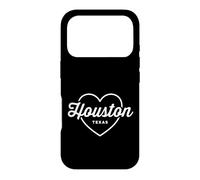 Custodia per iPhone 17 Pro Houston Texas Love Heart Retro Script Travel America Dark