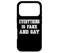 Custodia per iPhone 17 Pro Humor Statement Everything Is Fake and Gay