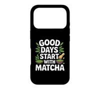 Custodia per iPhone 17 Pro I buoni giorni iniziano con Matcha Text Art