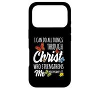 Custodia per iPhone 17 Pro I Can Do All Things Through Christ Buttefly Art Religious