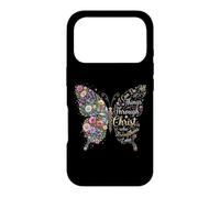 Custodia per iPhone 17 Pro I Can Do All Things Through Christ Floral Butterfly Faith