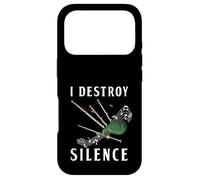 Custodia per iPhone 17 Pro I destroy silence, regalo divertente cornamusa