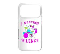 Custodia per iPhone 17 Pro I Destroy Silence Unicorn batterista Rocker Music Band