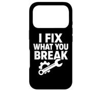 Custodia per iPhone 17 Pro I Fix What You Break Funny Mechanic Citazione