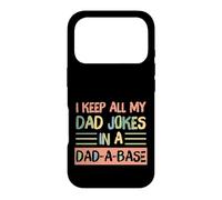 Custodia per iPhone 17 Pro I Keep All My Dad Jokes In A Dad-A-Base Retro Father's Day