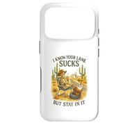 Custodia per iPhone 17 Pro I Know Your Lane Sucks But Stay In It Funny Skeleton Western