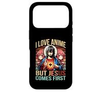 Custodia per iPhone 17 Pro I Love Anime But Jesus Comes First Anime Giapponese Anime Fan
