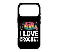 Custodia per iPhone 17 Pro I Love Crochet Yarn Craft Hobby Passion