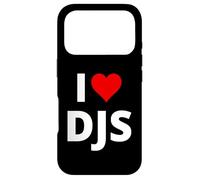 Custodia per iPhone 17 Pro I Love DJs (con un cuore rosso)