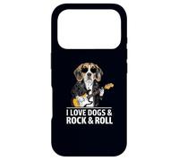 Custodia per iPhone 17 Pro I Love Dogs & Rock & Roll Beagle che suona la chitarra elettrica