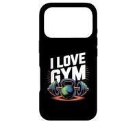 Custodia per iPhone 17 Pro I Love Gym Fitness Enthusiast Kettlebell bilanciere