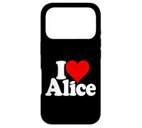 Custodia per iPhone 17 Pro I LOVE HEART ALICE ALI NOME SU UNA TEE