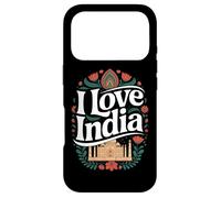 Custodia per iPhone 17 Pro I Love India Taj Mahal Arte Floreale India