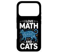 Custodia per iPhone 17 Pro I Love Math And Cats Funny Teacher Student Kitten Nerd Style