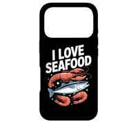 Custodia per iPhone 17 Pro I Love Seafood Divertente Granchio Pesce Arte
