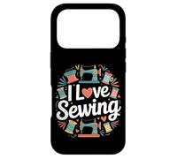 Custodia per iPhone 17 Pro I Love Sewing Machine Thread Art