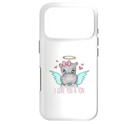 Custodia per iPhone 17 Pro I Love You A Ton- Hippo Pun- San Valentino - Ippopotami