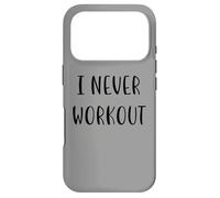 Custodia per iPhone 17 Pro I never workout Divertente Idea Bianca Lie Party