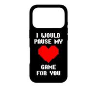 Custodia per iPhone 17 Pro I Would Pause My Game For You Cuore Pixelato Amore Giocatori