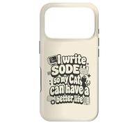 Custodia per iPhone 17 Pro I write code so my cat can have a better life funny geek