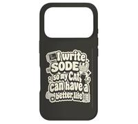 Custodia per iPhone 17 Pro I write code so my cat can have a better life funny geek